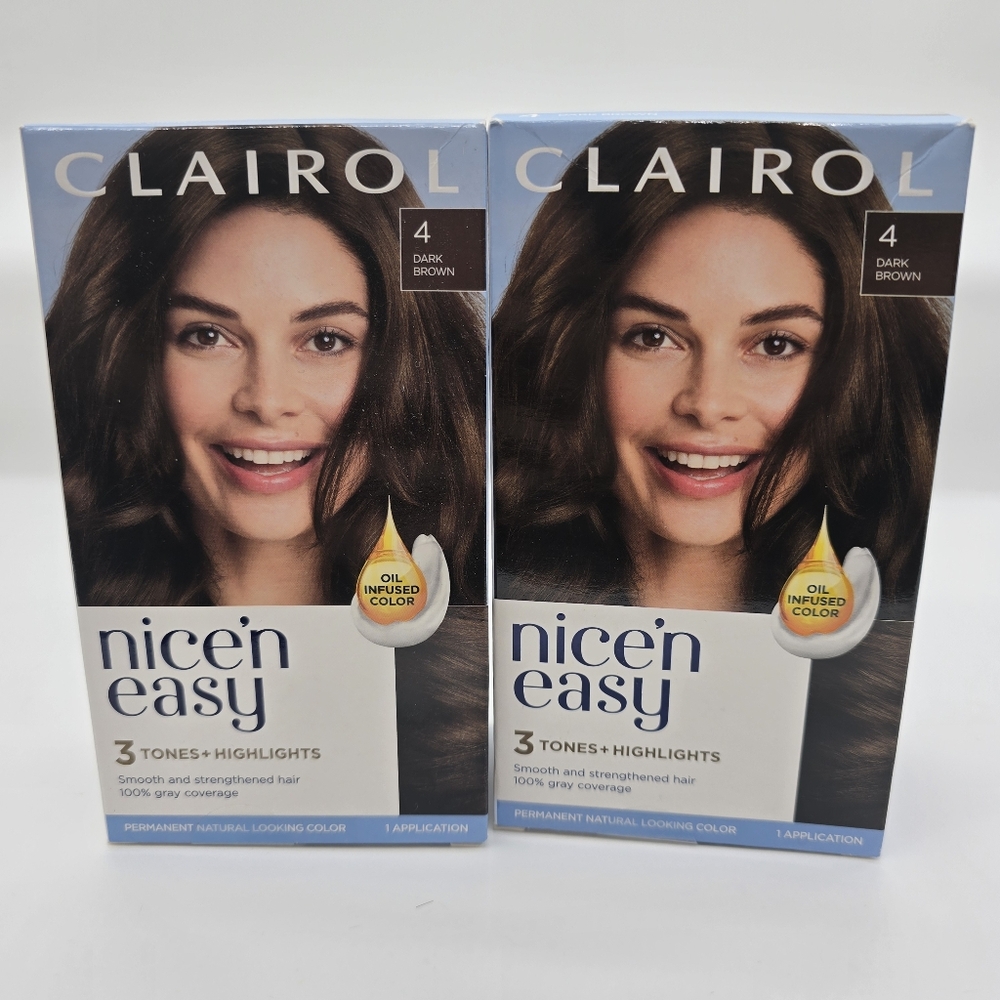 Set of 2 Clairol Nice'n Easy Dark Brown Hair Color